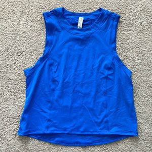 Blue Lululemon cropped sculpt tank. Size 4